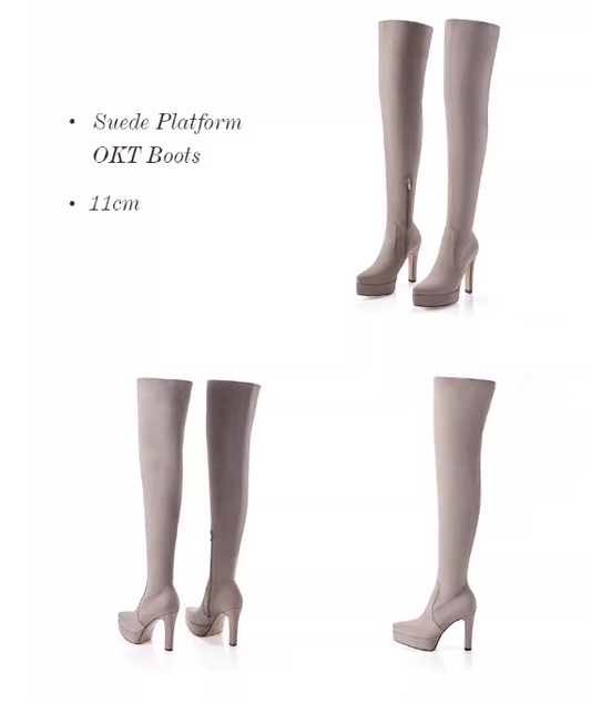 SlimLine Suede Fold-Over Over-the-Knee Boots