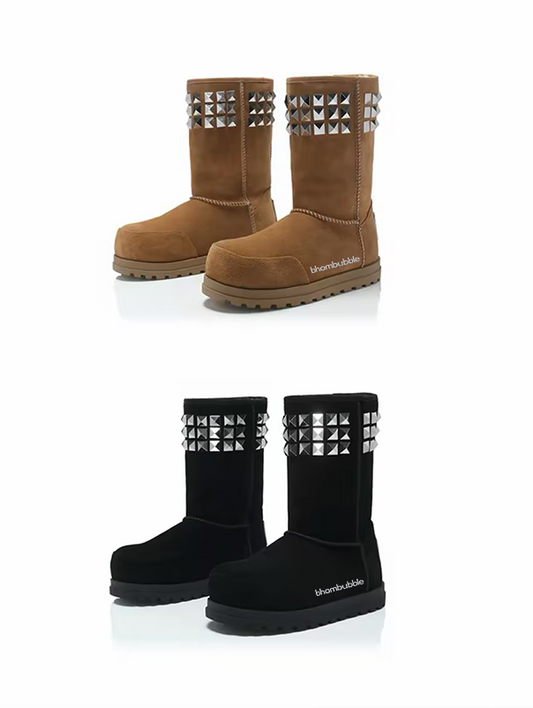 Starlight Stud Suede Platform Snow Ankle Boots