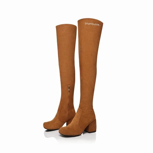 SculptLift Suede Round-Toe Slimming Over-the-Knee Boots