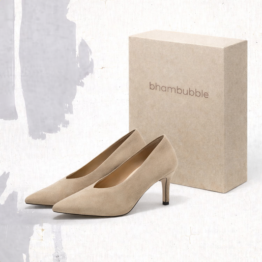 Deep-V Lambskin Office Heels