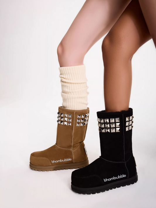 Starlight Stud Suede Platform Snow Ankle Boots