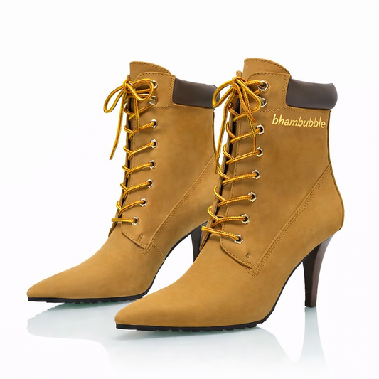 Neo-Sport Retro Pointed Heel Combat Ankle Boots